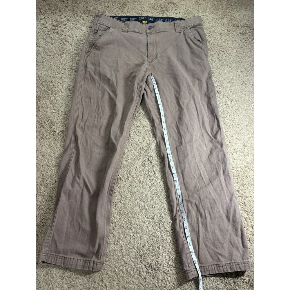 CAT‎ Pants Men 38x32 Brown Utility Straight Leg Stretch Flex Waistband Workwear